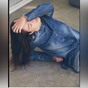 NWT Sandrine Rose X Free People Honored Demim Shirt